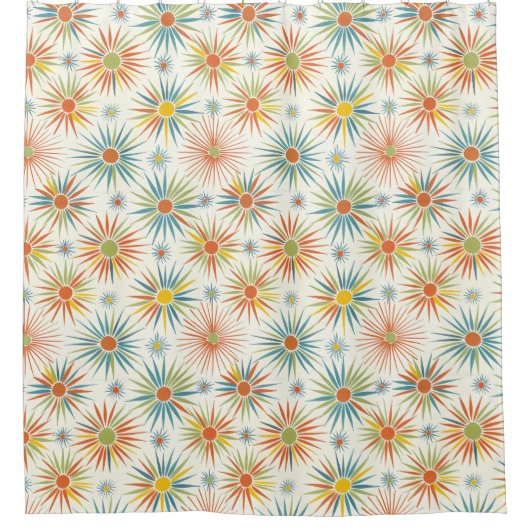 Retro Starburst Atomic Art Douchegordijn (Voorkant)