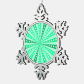 Retro Starburst Background - Green Tin Sneeuwvlok Ornament (Rechts)
