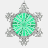Retro Starburst Background - Green Tin Sneeuwvlok Ornament (Voorkant)