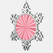 Retro Starburst Background - Red Tin Sneeuwvlok Ornament (Rechts)