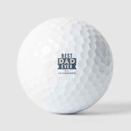 Retro Starburst Beste Papa Ooit Vaderontwerp Golfballen (Voorkant)