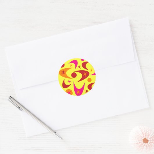 Retro Starburst Boomerang Stickers (Envelop)