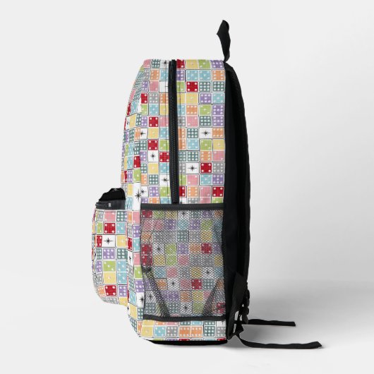 Retro Starburst Dominoes Bedrukte Rugzak (Rechts)