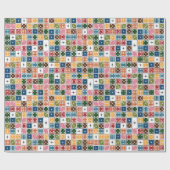 Retro Starburst Dominoes Cadeaupapier (Vlak)