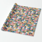 Retro Starburst Dominoes Cadeaupapier (Uitgerold)