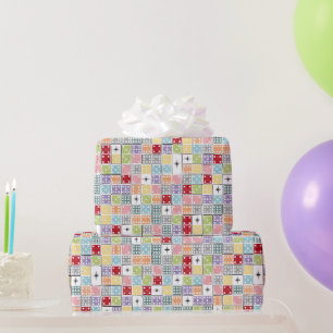 Retro Starburst Dominoes Cadeaupapier