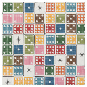 Retro Starburst Dominoes Stof