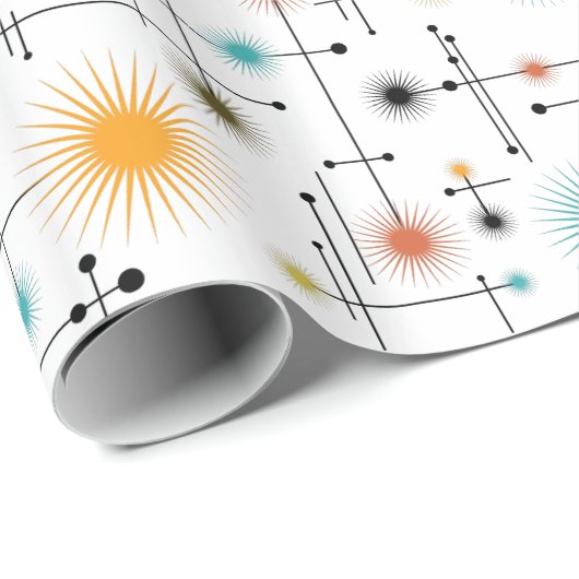 Retro Starburst een Go-Go! Cadeaupapier (Rol Hoek)