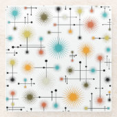 Retro Starburst een Go-Go! Glazen Onderzetter (Voorkant)