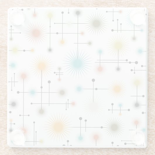 Retro Starburst een Go-Go! Glazen Onderzetter (Achterkant)