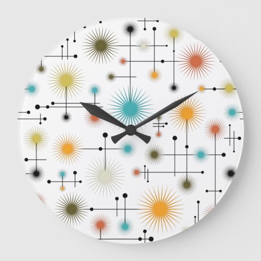 Retro Starburst een Go-Go! Grote Klok (Voorkant)