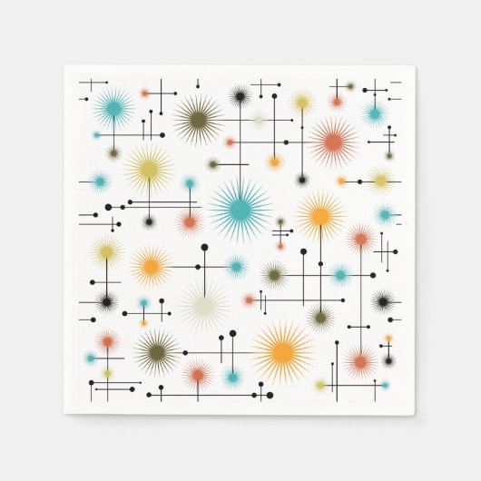 Retro Starburst een Go-Go! Servet (Voorkant)