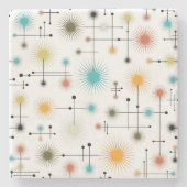 Retro Starburst een Go-Go! Stenen Onderzetter (Voorkant)