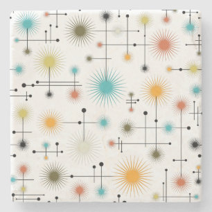 Retro Starburst een Go-Go! Stenen Onderzetter