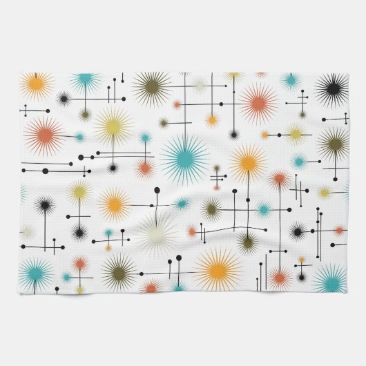 Retro Starburst een Go-Go! Theedoek (Horizontaal)