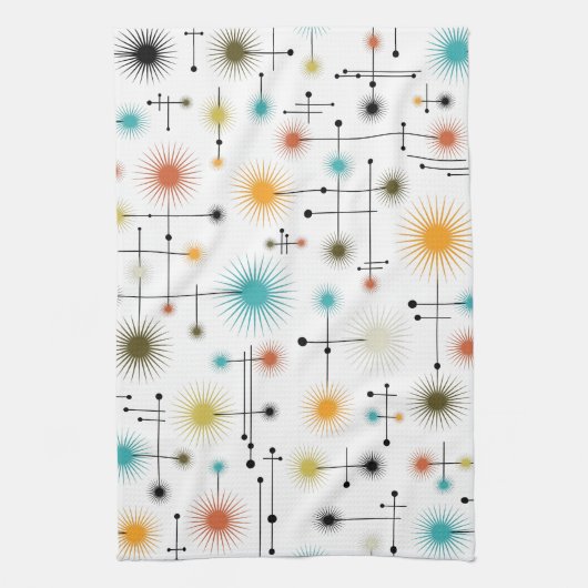 Retro Starburst een Go-Go! Theedoek (Verticaal)