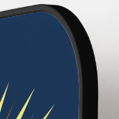 Retro Starburst Flower Monogram Navy Yellow Oranje Pickleball Paddle (Links Detail)