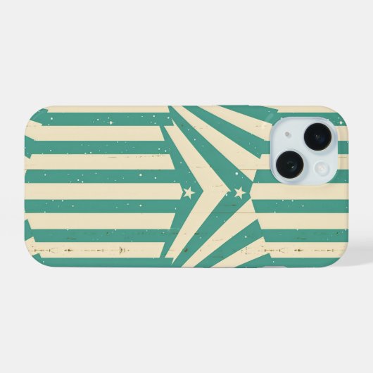 Retro Starburst iPhone 15 Case (Achterkant horizontaal)