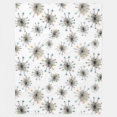 Retro Starburst Mid Century Modern Patroon Fleece Deken (Voorkant)