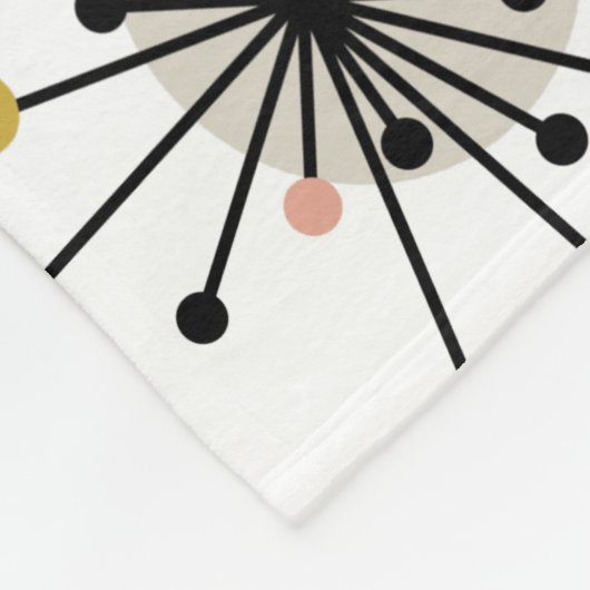 Retro Starburst Mid Century Modern Patroon Fleece Deken (Hoek)