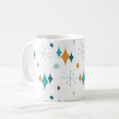 Retro Starburst Mid Century Modern Patroon Koffiemok (Voorkant links)