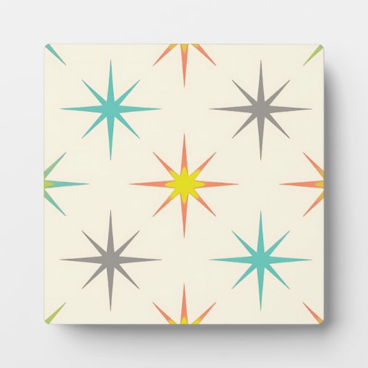 Retro Starburst Mid-Century Patroon Fotoplaat (Voorkant)