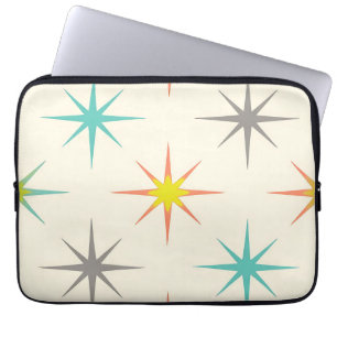 Retro Starburst Mid-Century Patroon Laptop Sleeve