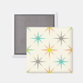 Retro Starburst Mid-Century Patroon Magneet (Voorkant / Achterkant)