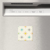 Retro Starburst Mid-Century Patroon Magneet (Insitu (Vaatwasser))