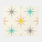 Retro Starburst Mid-Century Pattern Fleece Deken (Voorkant (Horizontaal))