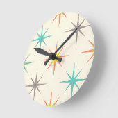 Retro Starburst Mid-Century Pattern Ronde Klok (Hoek)