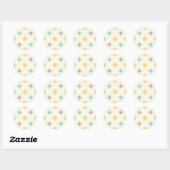 Retro Starburst Mid-Century Pattern Ronde Sticker (Vel)