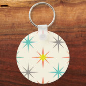 Retro Starburst Mid-Century Pattern Sleutelhanger (Achterkant)