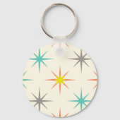 Retro Starburst Mid-Century Pattern Sleutelhanger (Achterkant)