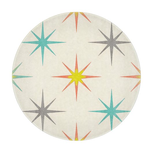 Retro Starburst Midden-Eeuws Patroon Snijplank (Voorkant)