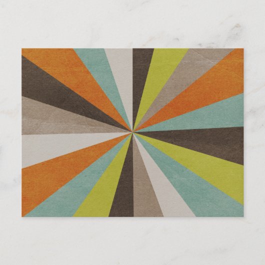 Retro Starburst Patroon Briefkaart (Voorkant)