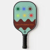 Retro Starburst Pickleball Star Paddle (Achterkant)