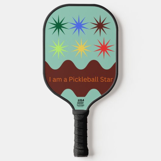 Retro Starburst Pickleball Star Paddle (Voorkant)