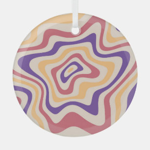 Retro Starburst Psychedelische achtergrond Glas Ornament