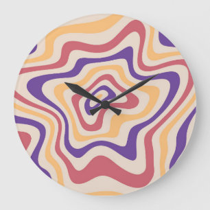 Retro Starburst Psychedelische achtergrond Grote Klok