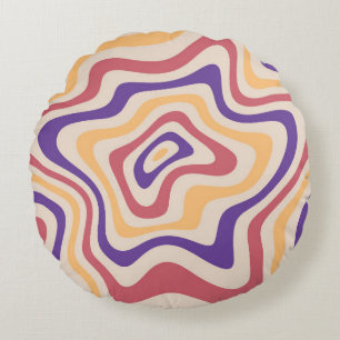 Retro Starburst Psychedelische achtergrond Rond Kussen