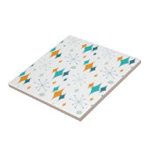 Retro Starburst Sterren Patroon Sinaasappel Blauwg Tegeltje (Zijkant)