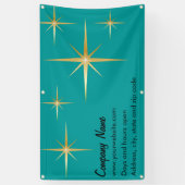 Retro Starburst Vinyl Banner, 3' x 5' Spandoek (Verticaal)