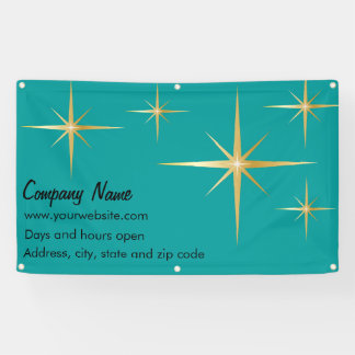 Retro Starburst Vinyl Banner, 3' x 5' Spandoek