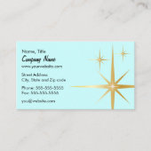 Retro Starburst-Visitekaartje - Licht blauw Visitekaartje (Voorkant)