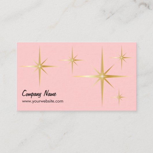 Retro Starburst Visitekaartje - Roze (Achterkant)