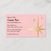 Retro Starburst Visitekaartje - Roze (Voorkant)