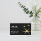 Retro Starburst-Visitekaartje - zwart Visitekaartje (Staand voorkant)