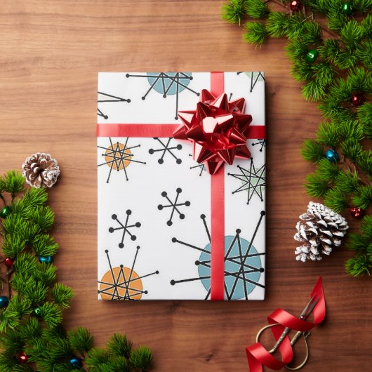 Retro Starburst Wrapping Paper Cadeaupapier (Feestdagen Geschenken)