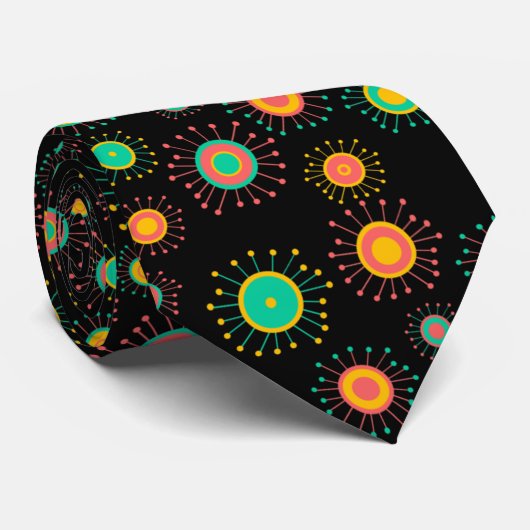 Retro Starbursts Stropdas (Opgerold)